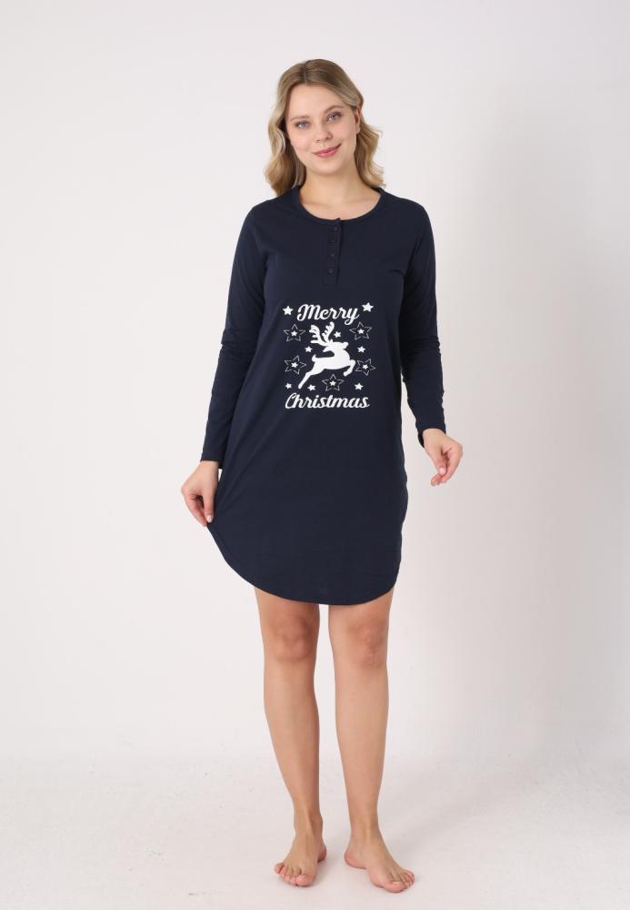 Camasa de noapte Craciun,Imprimeu Ren,En-gros